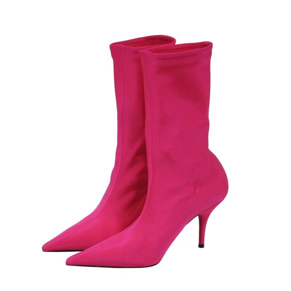 Balenciaga Knife Pointed Toe Ankle Boots Pink Mauve Size 38.5 - Picture 1 of 6